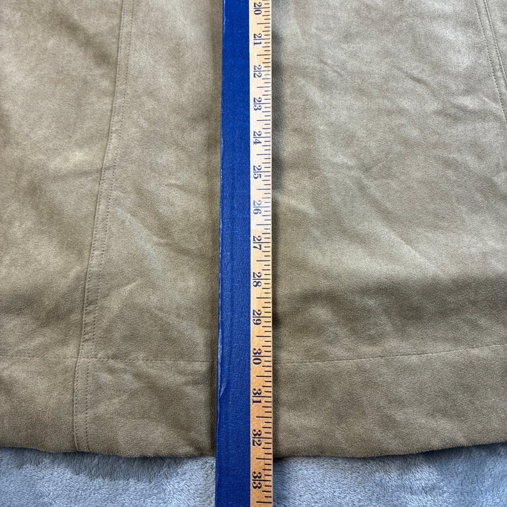 NWT Universal Thread Women's Size 12 Tan Faux Suede Button Front Midi Skirt - Picture 8 of 16